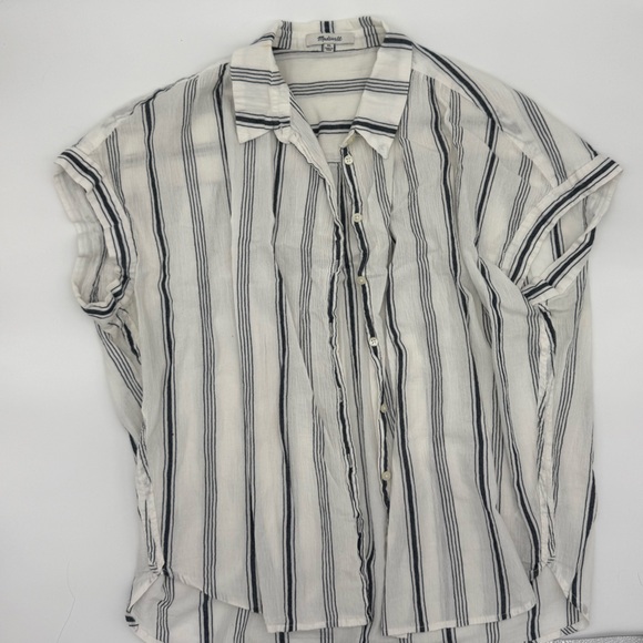 Madewell Tops - Madewell Women's Blue and White Striped Button Down Shirt